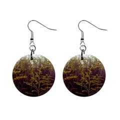 Purple And Yellow Goldenrod Mini Button Earrings by okhismakingart