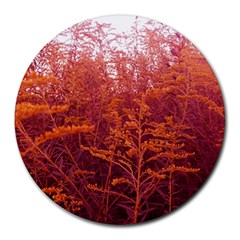 Red Goldenrod Round Mousepads by okhismakingart