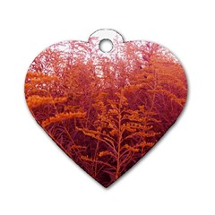 Red Goldenrod Dog Tag Heart (two Sides)