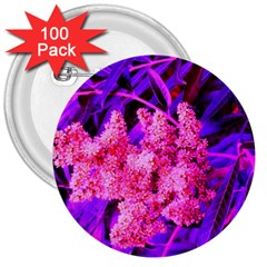 Pink And Blue Sideways Sumac 3  Buttons (100 Pack)  by okhismakingart