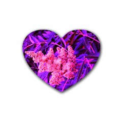 Pink And Blue Sideways Sumac Heart Coaster (4 Pack) 