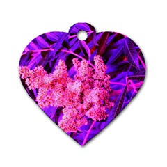 Pink And Blue Sideways Sumac Dog Tag Heart (two Sides)