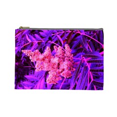 Pink And Blue Sideways Sumac Cosmetic Bag (large) by okhismakingart