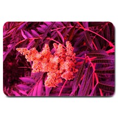 Pink Sideways Sumac Large Doormat  by okhismakingart