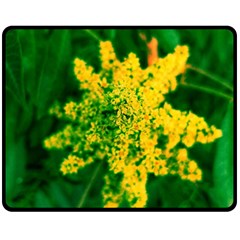 Yellow Sumac Bloom Fleece Blanket (Medium) 