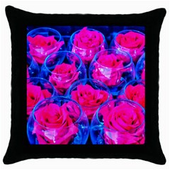 Rose Bowls Throw Pillow Case (black)