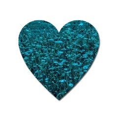 Blue-green Queen Annes Lace Hillside Heart Magnet by okhismakingart