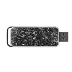 Black And White Queen Anne s Lace Hillside Portable Usb Flash (one Side) by okhismakingart