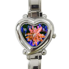 Yellow, Pink, And Blue Sumac Bloom Heart Italian Charm Watch by okhismakingart