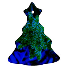 Blue And Green Sumac Bloom Christmas Tree Ornament (two Sides) by okhismakingart