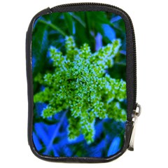 Lime Green Sumac Bloom Compact Camera Leather Case by okhismakingart