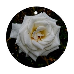 White Angular Rose Ornament (round) by okhismakingart