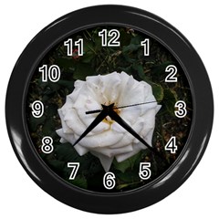 White Smooth Rose Wall Clock (black)