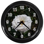 White Smooth Rose Wall Clock (Black) Front