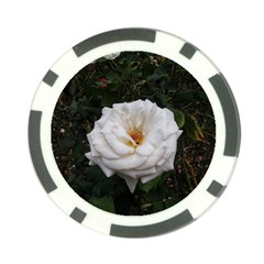 White Smooth Rose Poker Chip Card Guard by okhismakingart