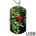 Deep Red Rose Dog Tag USB Flash (Two Sides) Back