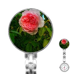 Complex Pink Rose Stainless Steel Nurses Watch by okhismakingart