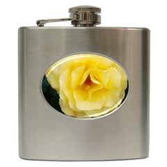 Pale Yellow Rose Hip Flask (6 Oz) by okhismakingart