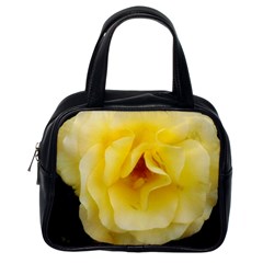 Pale Yellow Rose Classic Handbag (one Side) by okhismakingart