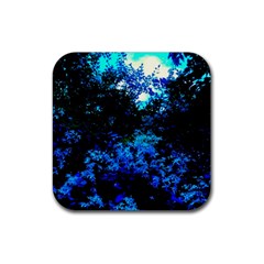 Cascade Of Flowers Rubber Coaster (square)  by okhismakingart