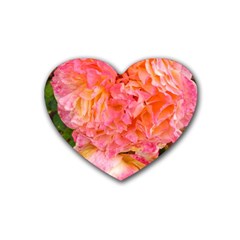 Folded Pink And Orange Rose Heart Coaster (4 Pack) 