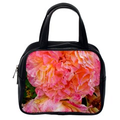 Folded Pink And Orange Rose Classic Handbag (one Side) by okhismakingart