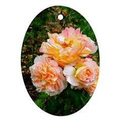 Bunch Of Orange And Pink Roses Oval Ornament (two Sides) by okhismakingart