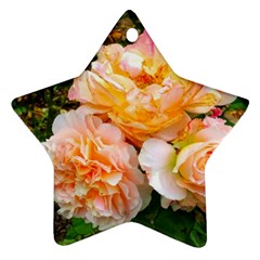 Bunch Of Orange And Pink Roses Star Ornament (two Sides) by okhismakingart