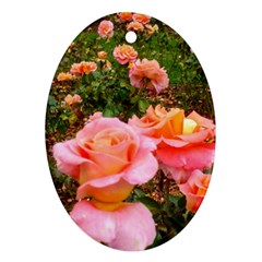 Pink Rose Field Ornament (Oval)