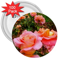 Pink Rose Field 3  Buttons (100 pack) 