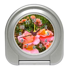 Pink Rose Field Travel Alarm Clock