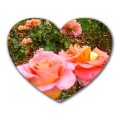 Pink Rose Field Heart Mousepads