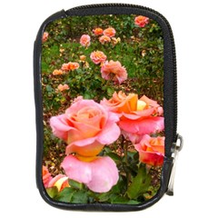 Pink Rose Field Compact Camera Leather Case