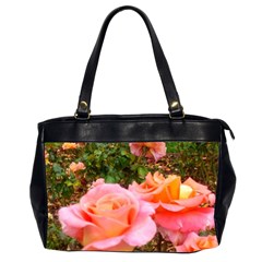 Pink Rose Field Oversize Office Handbag (2 Sides)