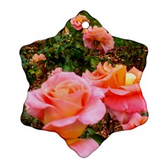 Pink Rose Field Snowflake Ornament (Two Sides)