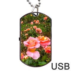 Pink Rose Field Dog Tag USB Flash (Two Sides)