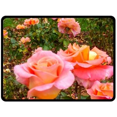 Pink Rose Field Double Sided Fleece Blanket (Large) 