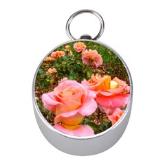 Pink Rose Field Mini Silver Compasses