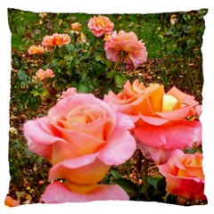 Pink Rose Field Standard Flano Cushion Case (One Side)