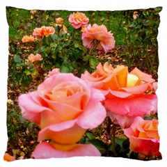 Pink Rose Field Large Flano Cushion Case (One Side)