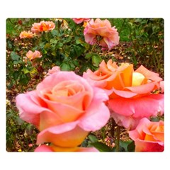 Pink Rose Field Double Sided Flano Blanket (Small) 