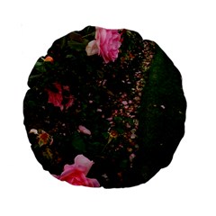 Pink Rose Field (sideways) Standard 15  Premium Round Cushions by okhismakingart