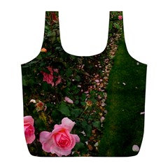 Pink Rose Field (sideways) Full Print Recycle Bag (l) by okhismakingart