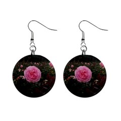 Pink Rose Field Ii Mini Button Earrings by okhismakingart