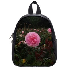 Pink Rose Field Ii School Bag (small) by okhismakingart