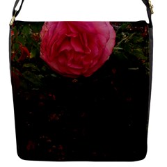 Round Pink Rose Flap Closure Messenger Bag (s) by okhismakingart