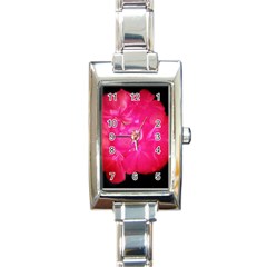 Single Geranium Blossom Rectangle Italian Charm Watch