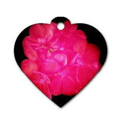 Single Geranium Blossom Dog Tag Heart (two Sides) by okhismakingart