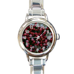 Floral Stars Round Italian Charm Watch