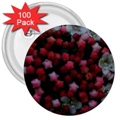 Floral Stars 3  Buttons (100 Pack) 